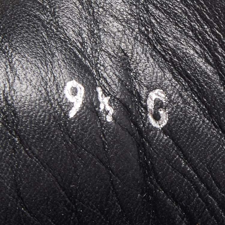Pre Owned Gucci Black Guccissima Leather Web Detail High Top Sneakers Size 43.5