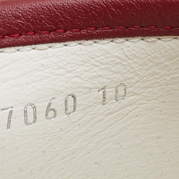 Pre Owned Gucci Tricolor Leather Horsebit Slip On Loafers Size 44