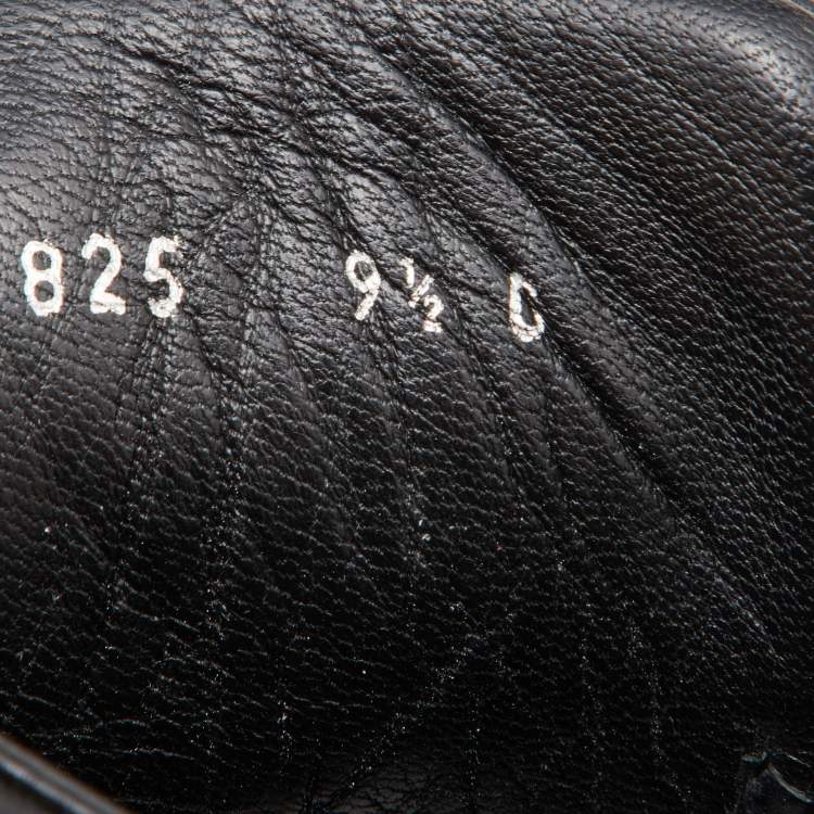 Pre Owned Gucci Black Guccissima Leather Web Detail High Top Sneakers Size 43.5