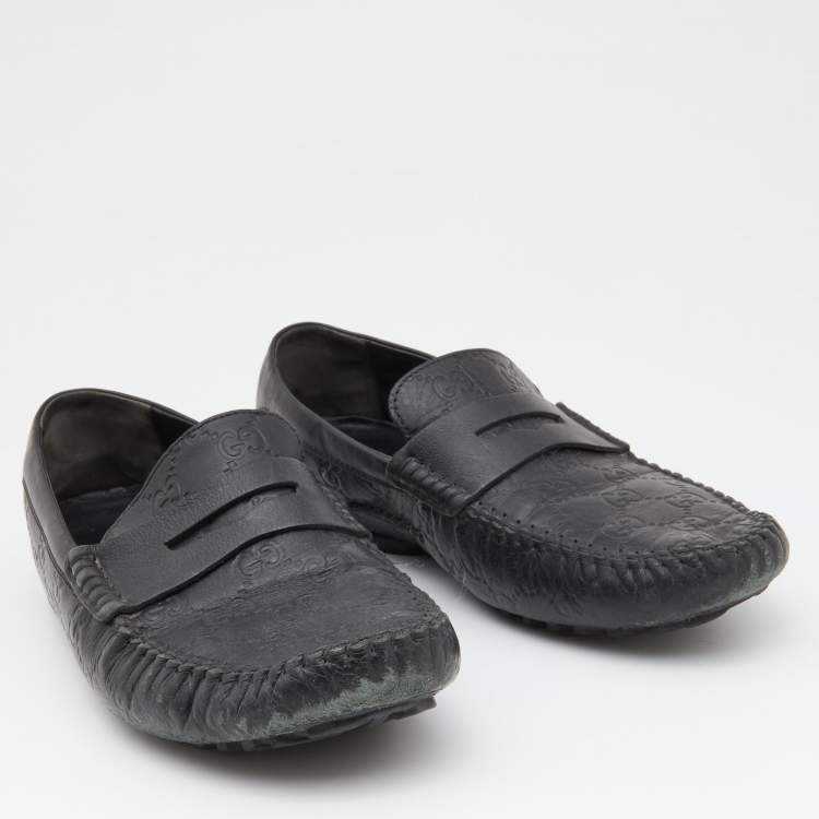 Pre Owned Gucci Guccissima Leather Penny Slip On Loafers Size 40.5