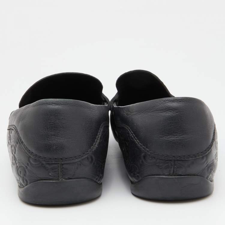 Pre Owned Gucci Guccissima Leather Penny Slip On Loafers Size 40.5