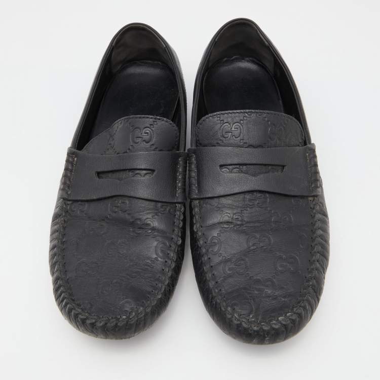 Pre Owned Gucci Guccissima Leather Penny Slip On Loafers Size 40.5