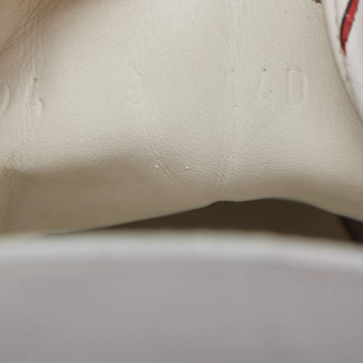 مملوكة مسبقًا Gucci White/Red Leather GG Ghost Ace Low Top Sneakers Size 43