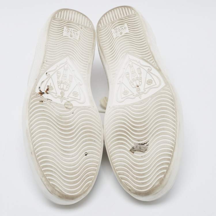 Pre Owned Gucci White Leather Ace Low Top Sneakers Size 43