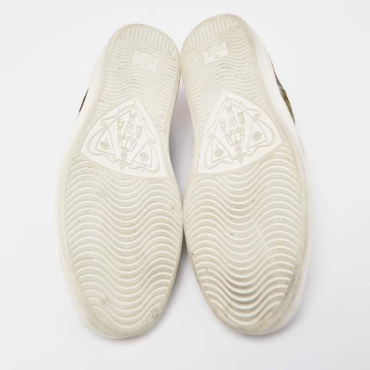 Pre Owned Gucci Multicolor Printed Canvas Ace Low Top Sneakers Size 44