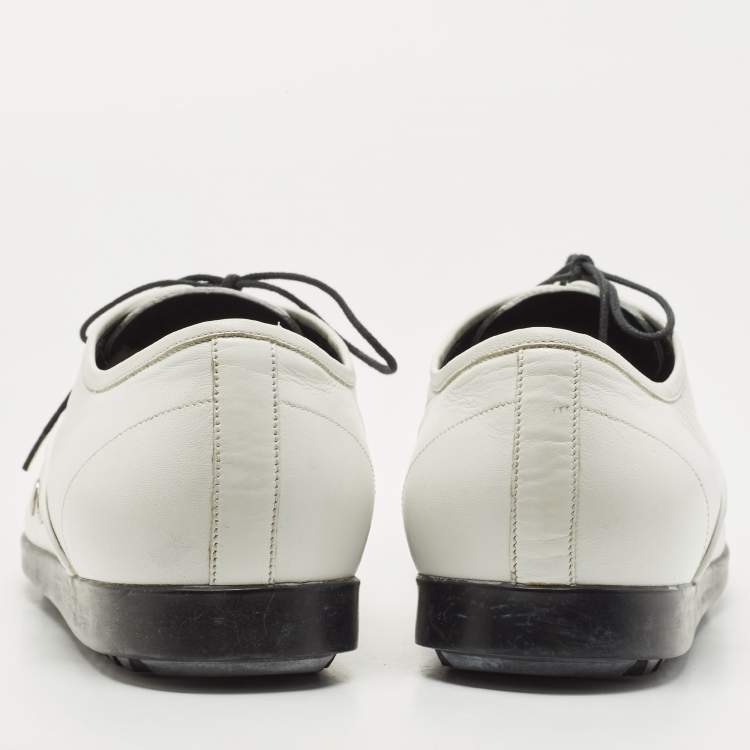 Pre Owned Gucci White Leather Lace Up Oxfords Size 44
