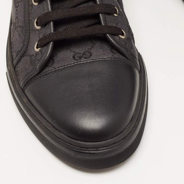 Pre Owned Gucci Black/Grey GG Canvas High Top Sneakers Size 44