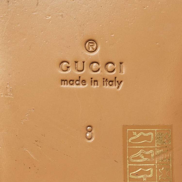 Pre Owned Gucci Beige/Red GG Canvas Flat Sandals Size 42