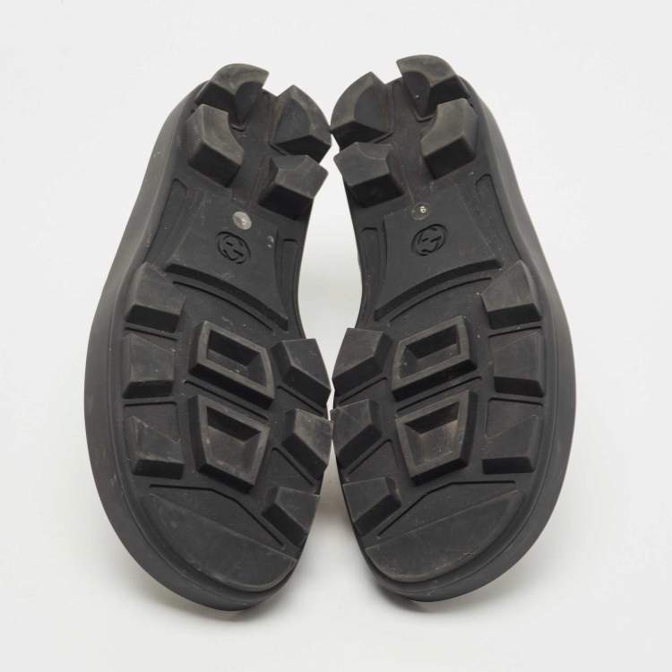 Pre Owned Gucci Tricolor Leather and Canvas Rimini Slingback Sandals Size 43