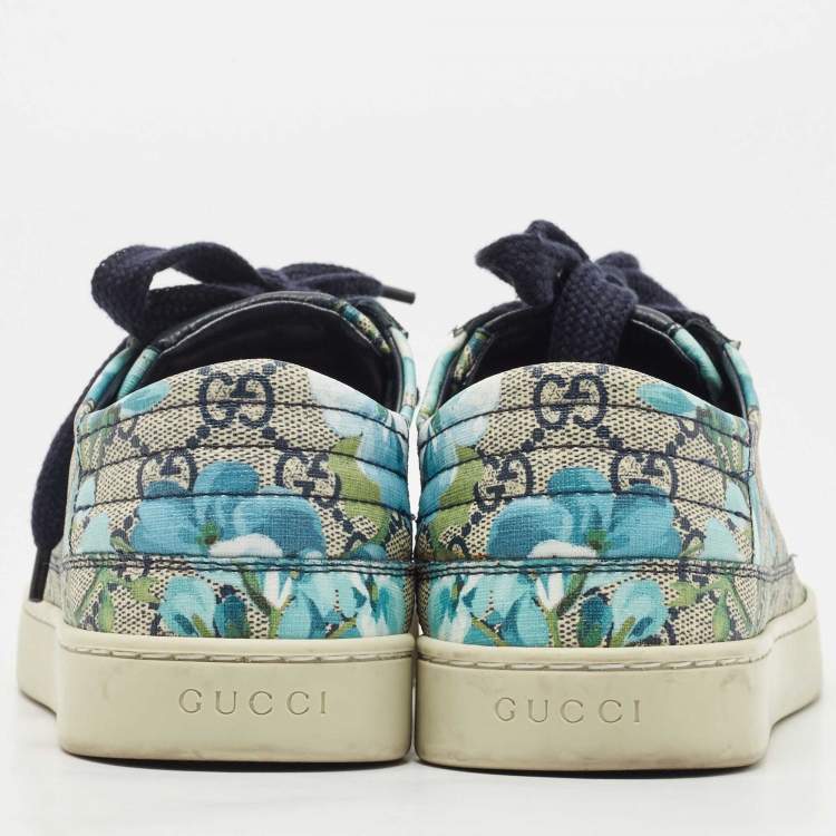 Pre Owned Gucci Multicolor Canvas Blooms Print GG Low Top Sneakers Size 39.5