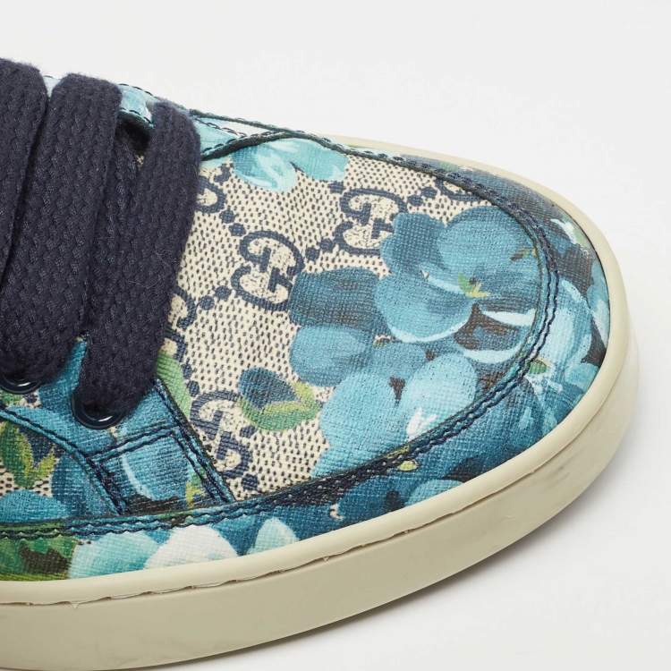 Pre Owned Gucci Multicolor Canvas Blooms Print GG Low Top Sneakers Size 39.5