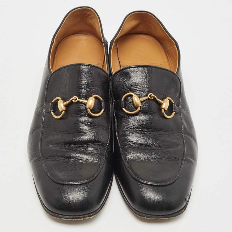 مملوكة مسبقًا Gucci Black Leather Horsebit Loafers Size 41