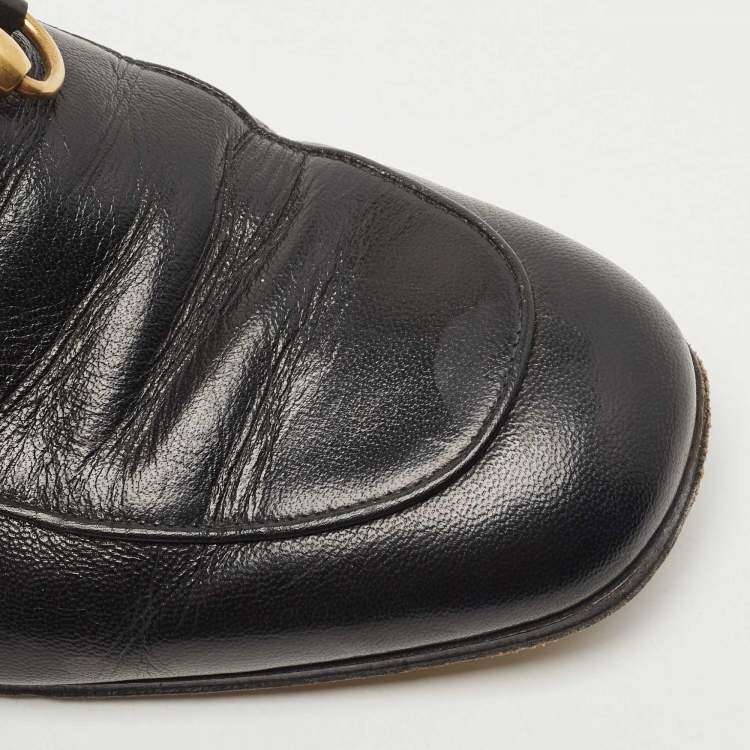 مملوكة مسبقًا Gucci Black Leather Horsebit Loafers Size 41