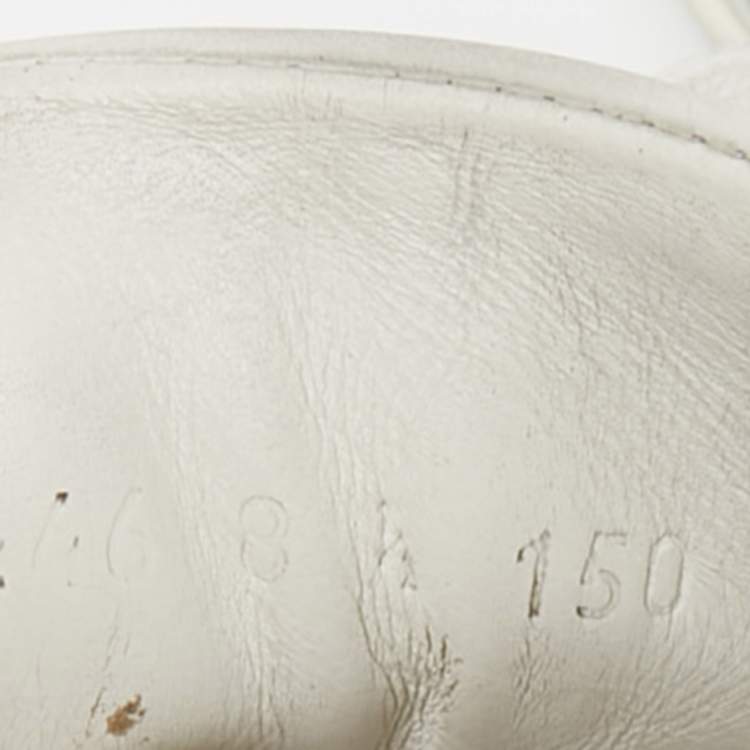 Pre Owned Gucci White Leather Embroidered Bee Ace Sneakers Size 42.5