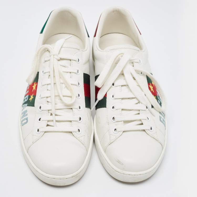 مملوكة مسبقًا Gucci White Leather Ace Low Top Sneakers Size 40