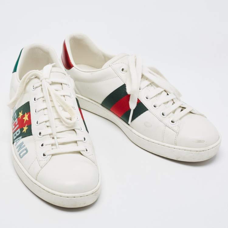 مملوكة مسبقًا Gucci White Leather Ace Low Top Sneakers Size 40
