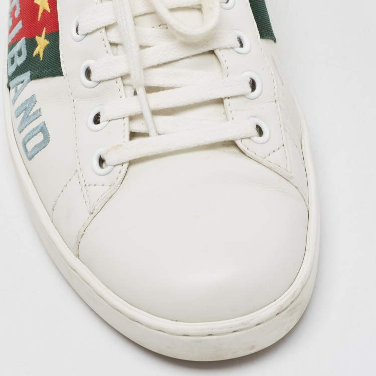 مملوكة مسبقًا Gucci White Leather Ace Low Top Sneakers Size 40