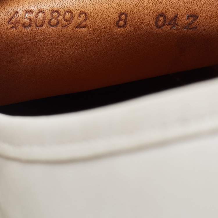 Pre Owned Gucci White Leather Horsebit Web Loafers Size 42