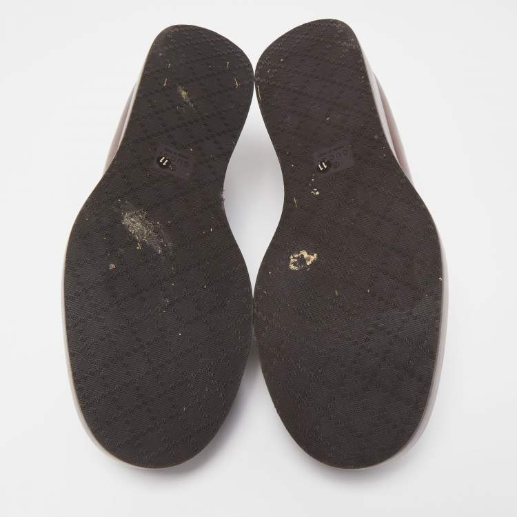 Pre Owned Gucci Brown Leather 1953 Horsebit Loafers Size 45