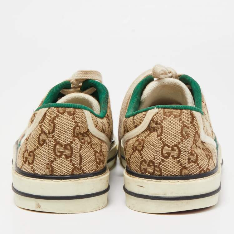 Pre Owned Gucci Beige/Brown GG Canvas Tennis 1977 Sneakers Size 41
