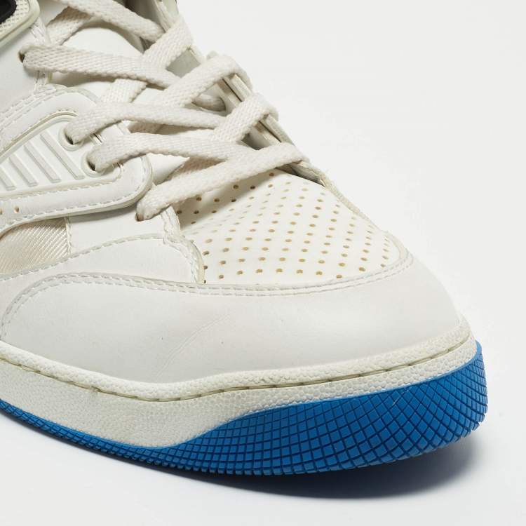Pre Owned Gucci White Leather Basketball High Top Sneakers Size 43