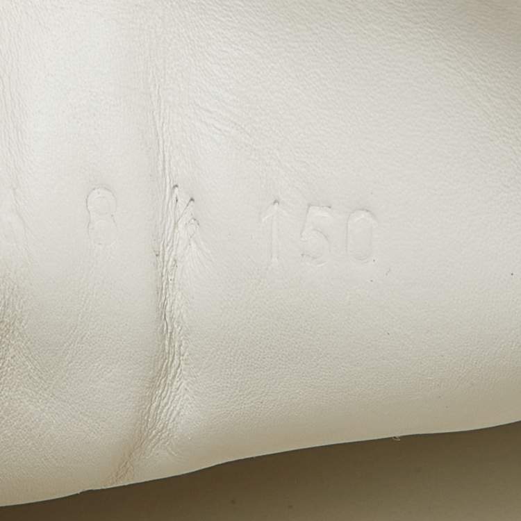 Pre Owned Gucci White Leather and Watersnake Leather Ace Bee Embroidered Sneakers Size 42.5