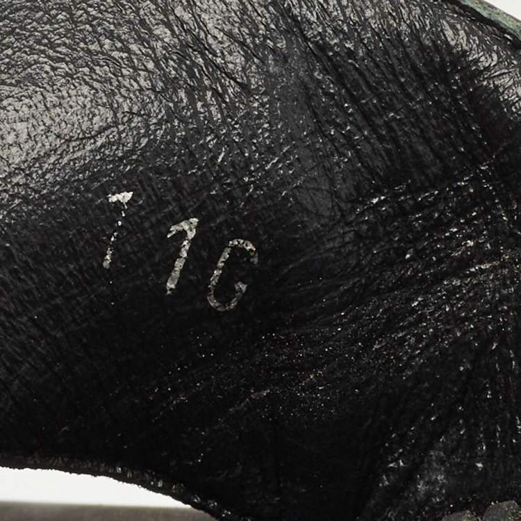Pre Owned Gucci Black GG Supreme Canvas Cross Strap Slides Size 45