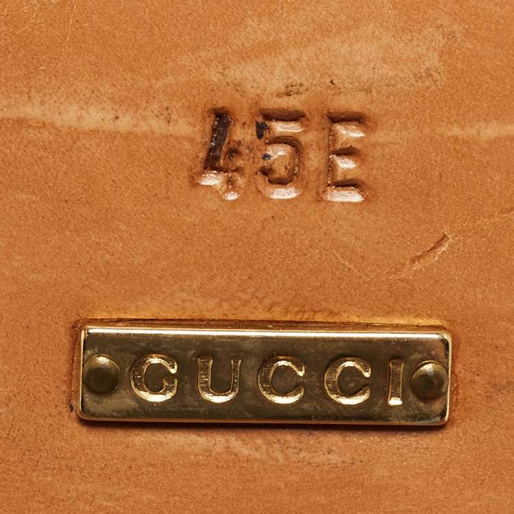 Pre Owned Gucci Black Leather Slip On Loafers Size 45