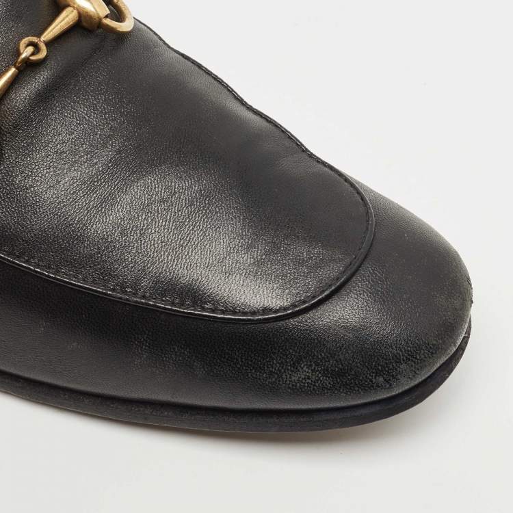 مملوكة مسبقًا Gucci Black Leather Jordaan Loafers Size 42
