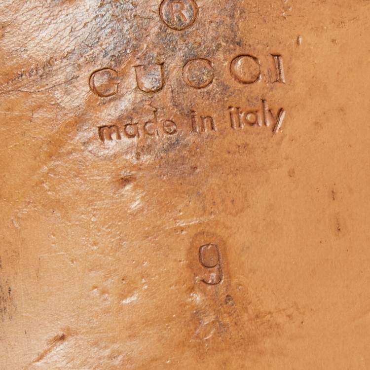 Pre Owned Gucci Black Leather Lace Up Oxfords Size 43 