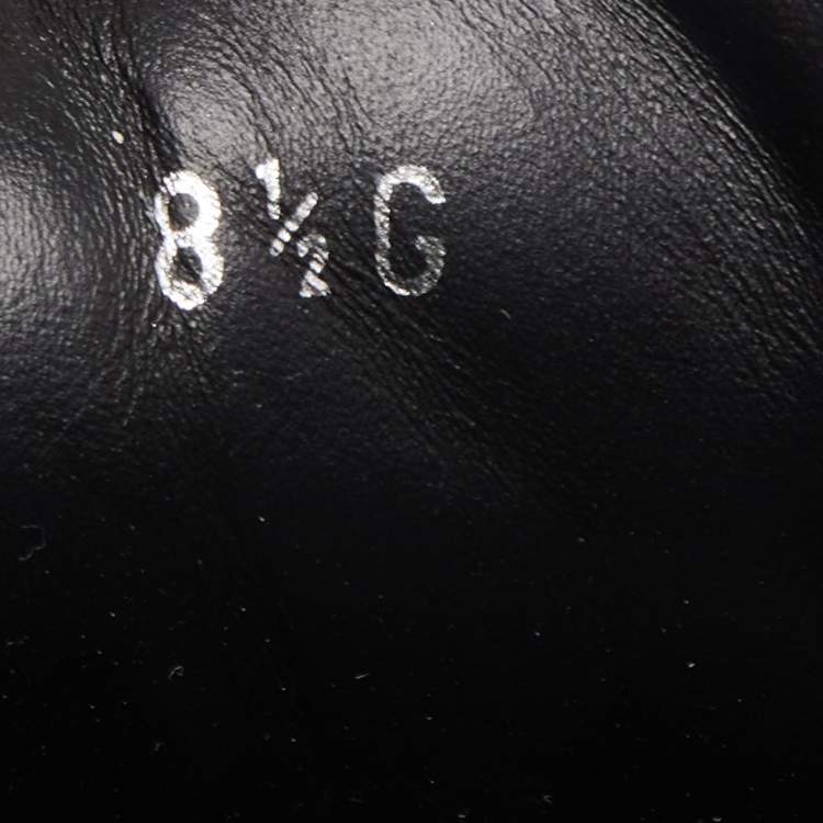 Pre Owned Gucci Black Perforated Leather Web Detail Low Top Sneakers Size 42.5