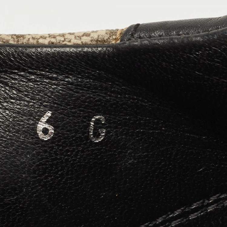 Pre Owned Gucci Beige/Black GG Supreme Canvas And Leather Sneakers Size 40