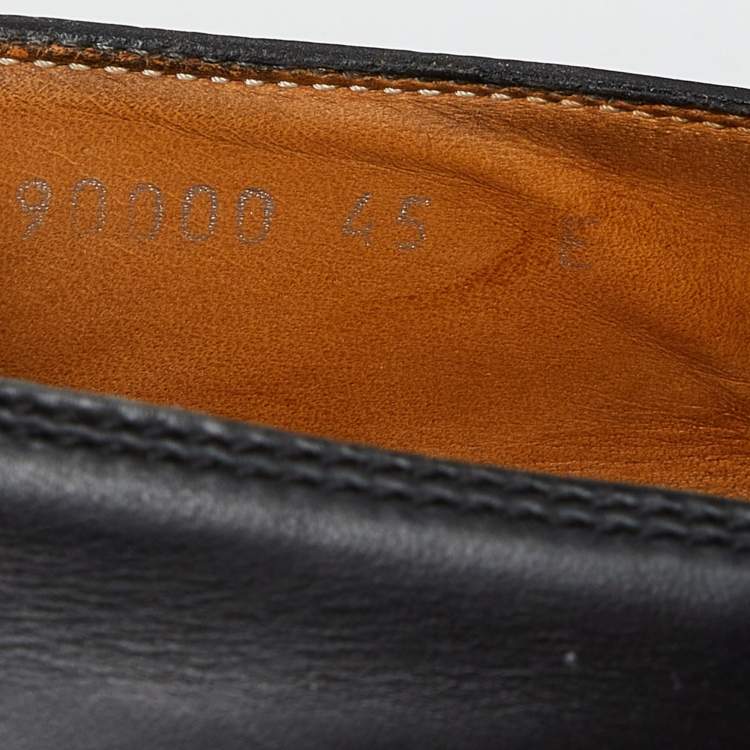 مملوكة مسبقًا Gucci Black Guccissima Leather Loafers Size 45