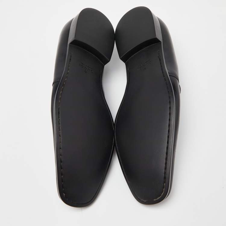 مملوكة مسبقًا Gucci Black Guccissima Leather Loafers Size 45