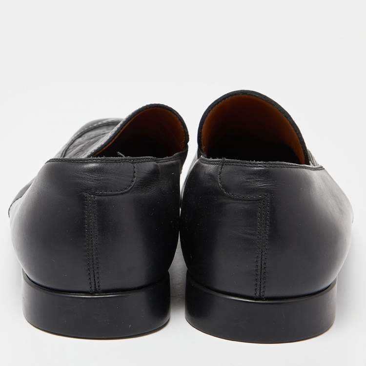 مملوكة مسبقًا Gucci Black Guccissima Leather Loafers Size 45