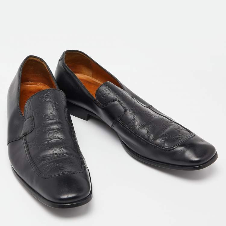 مملوكة مسبقًا Gucci Black Guccissima Leather Loafers Size 45