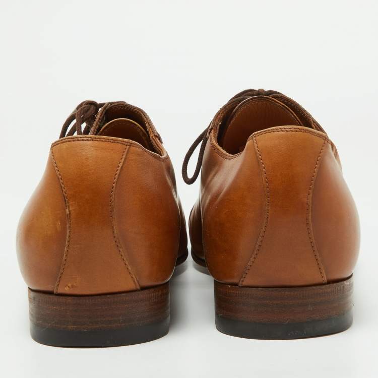 Pre Owned Gucci Brown Leather Oxfords Size 43 