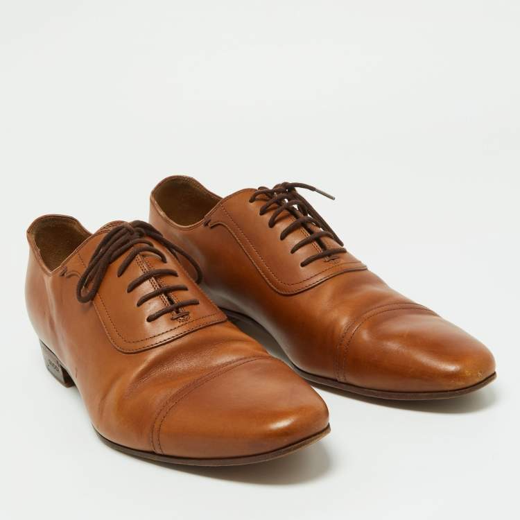 Pre Owned Gucci Brown Leather Oxfords Size 43 