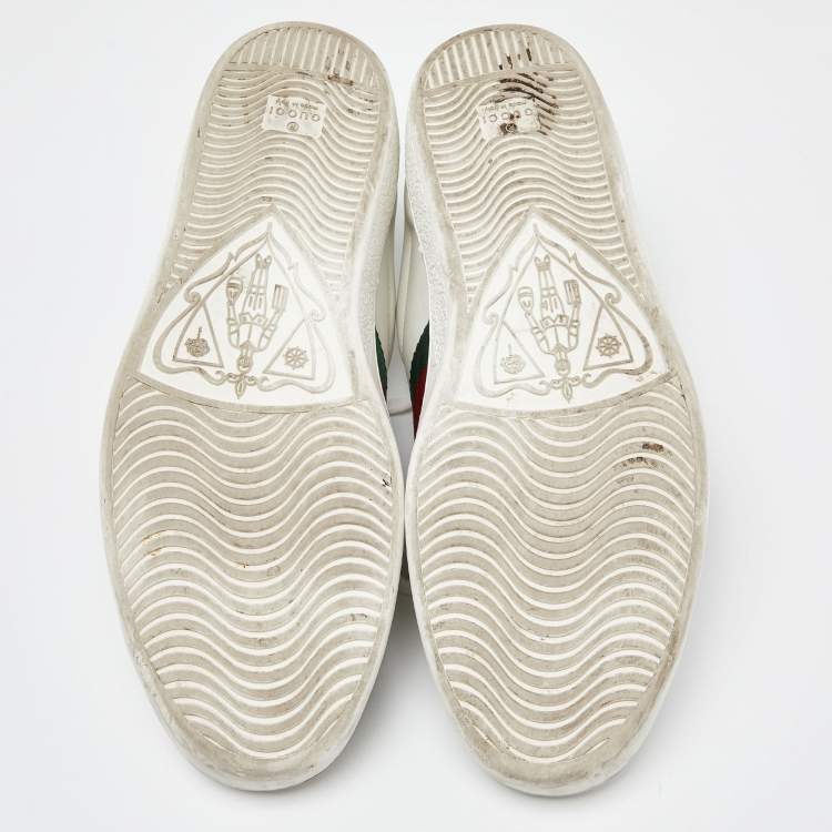Pre Owned Gucci White Leather Ace Sneakers Size 45
