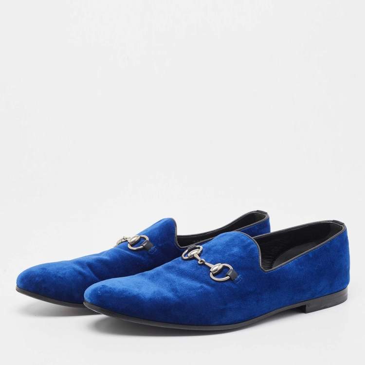 Blue velvet fashion gucci shoes