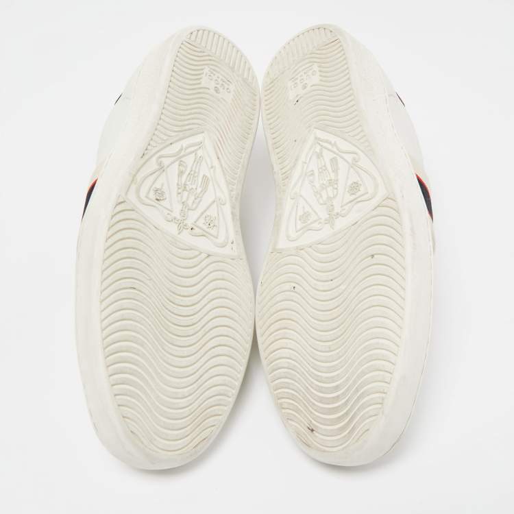 Pre Owned Gucci White Leather Ace Low Top Sneakers Size 42