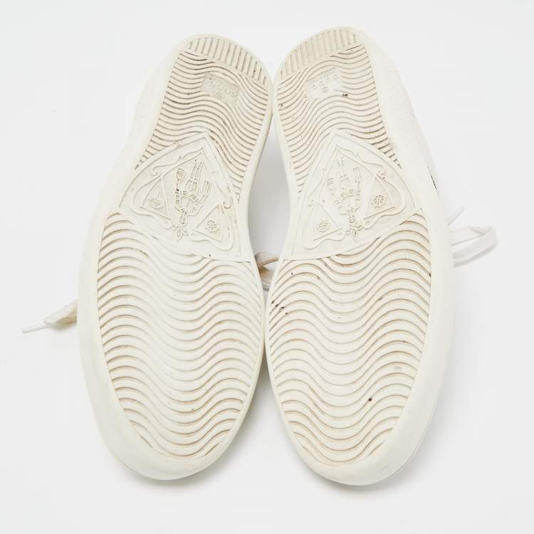 Pre Owned Gucci White Leather Ace Low Top Sneakers Size 41