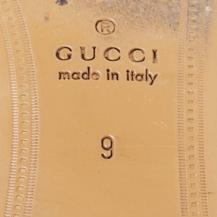 مملوكة مسبقًا Gucci Brown Leather Horsebit Princetown Flat Mules Size 43