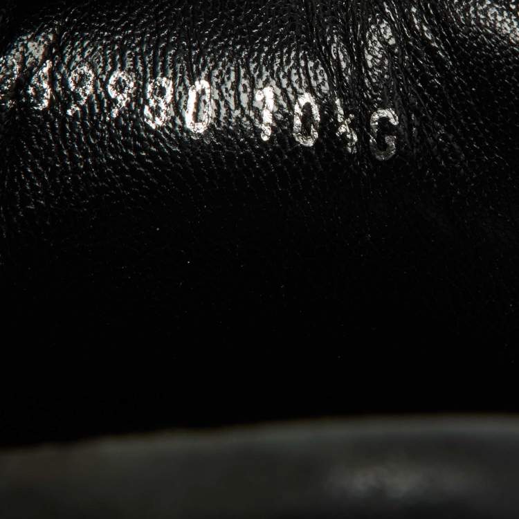 Pre Owned Gucci Black Guccissima Leather Low Top Sneakers Size 44.5 