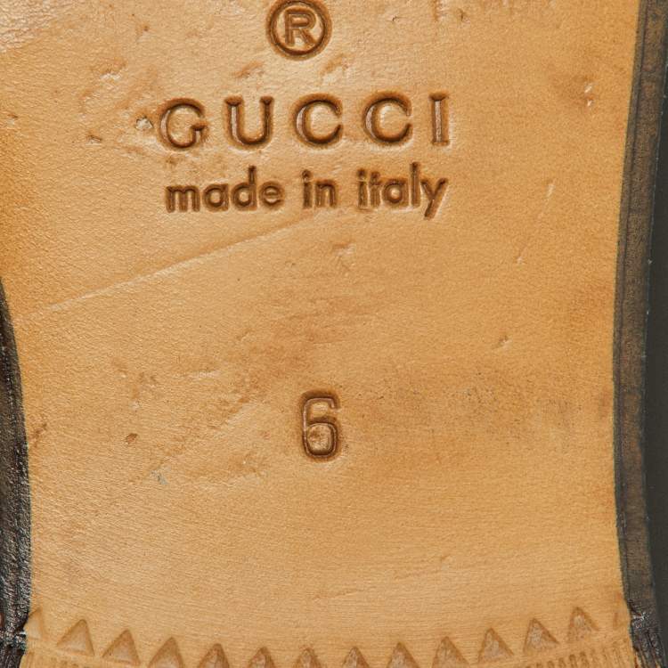 Pre Owned Gucci Black Leather Jordaan Loafers Size 40