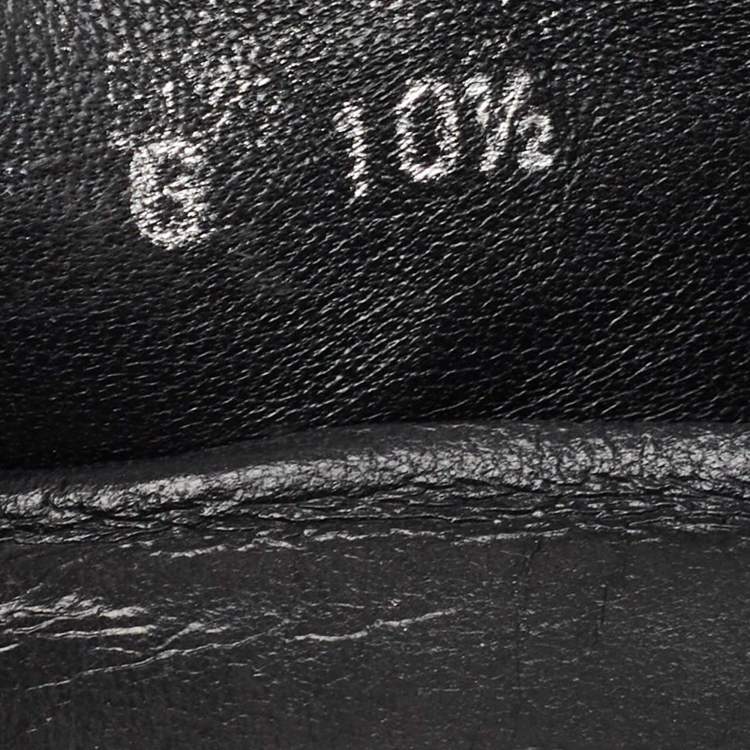 Pre Owned Gucci Black Leather Slip On Loafers Size 44.5