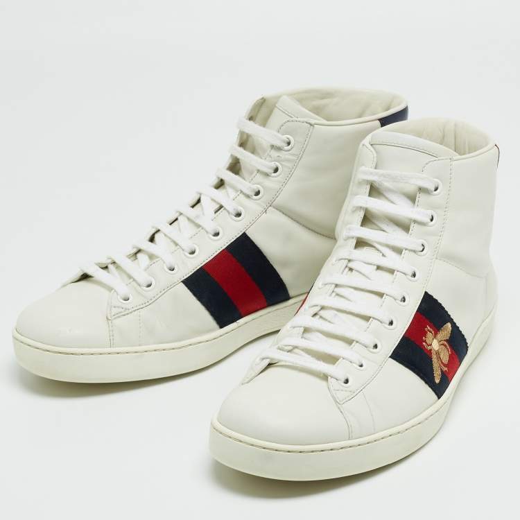 Men's Gucci Ace sneaker with Web in blue leather | GUCCI® US