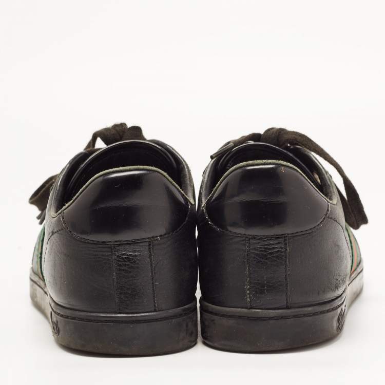 Pre Owned Gucci Black Leather Low Top Sneakers Size 41