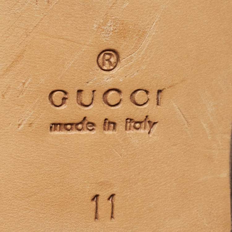 Pre Owned Gucci Black Leather Lace Up Oxfords Size 45