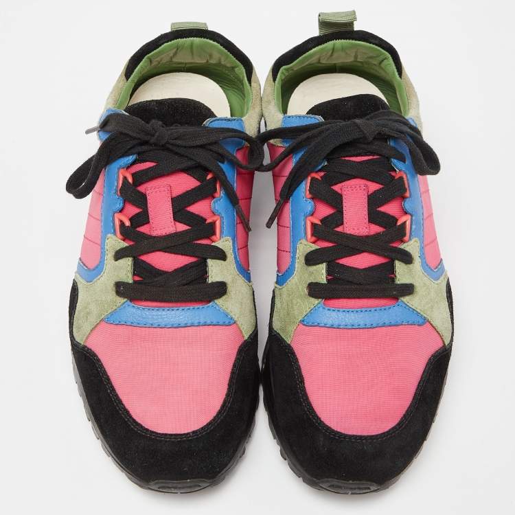 Pre Owned Gucci Multicolor Suede and Nylon Icaro Sneakers Size 40.5